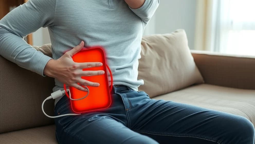 Ont i vänstra sidan av magen och ryggen